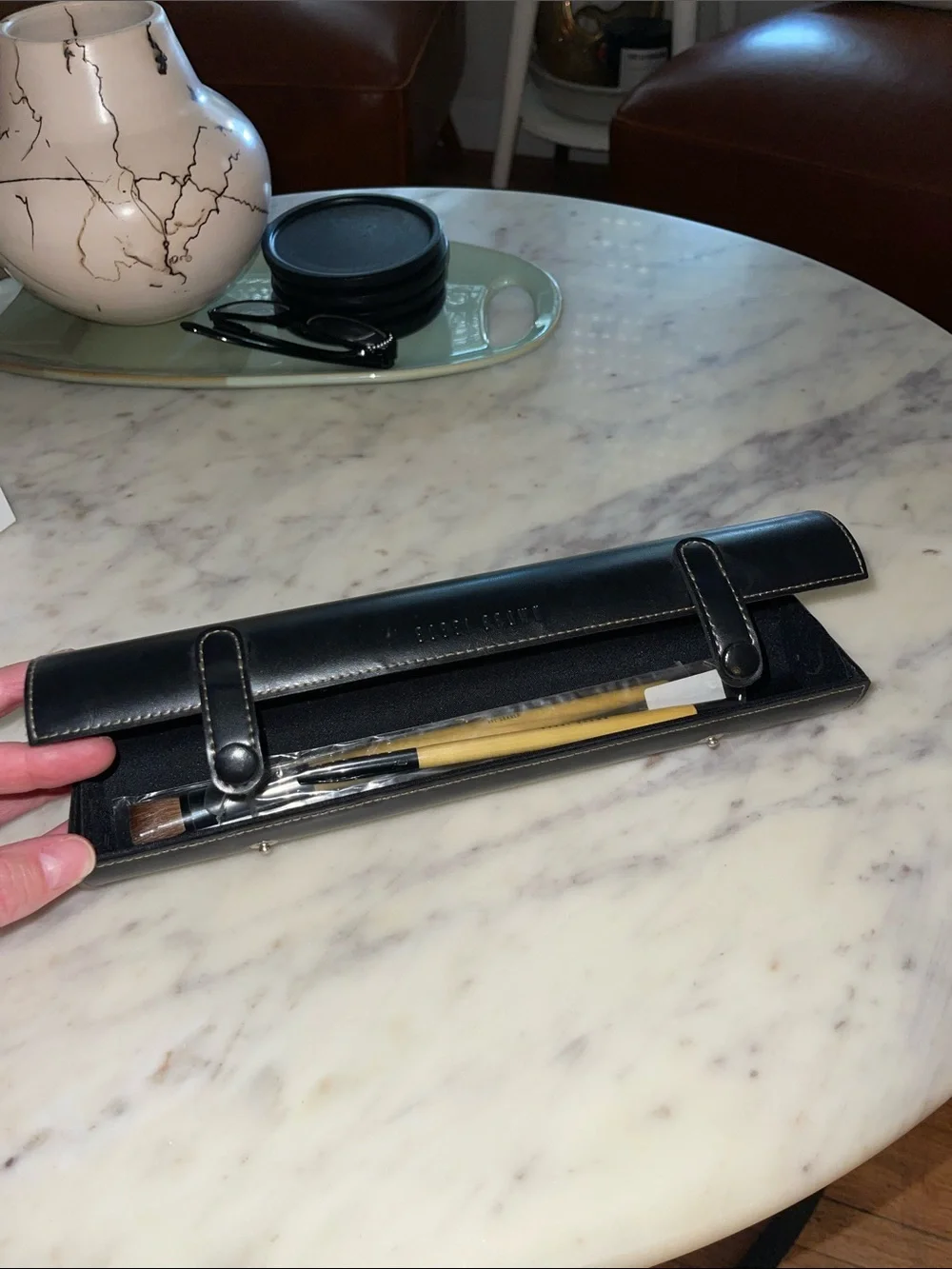 Vintage New BOBBI BROWN hard brush case & 2 new unopened brushes